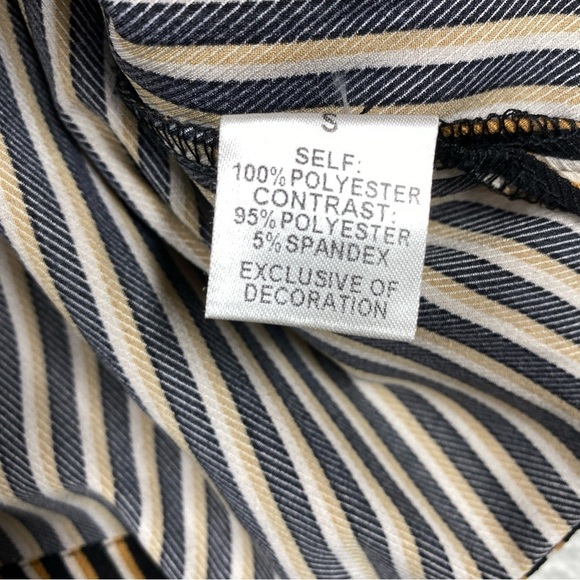 THML Floral Embroidered Striped Velour Tie Keyhole Sleeve Blouse Size Small - Picture 6 of 7